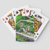 Twee groene apen die in boomspelkaarten zitten pokerkaarten (Achterkant)