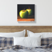 Twee groene appels canvas afdruk (Insitu (Slaapkamer))