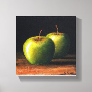 Twee groene appels canvas afdruk