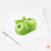 Twee groene appels ovale sticker (Envelop)
