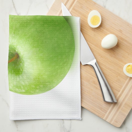 Twee groene appels theedoek (Quarter Fold)