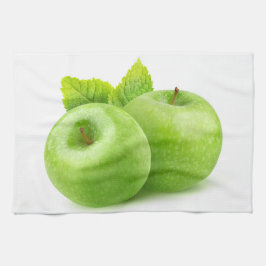 Twee groene appels theedoek