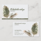 Twee groene bladeren visitekaartje (Voorkant / Achterkant)