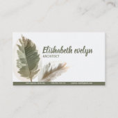 Twee groene bladeren visitekaartje (Voorkant)