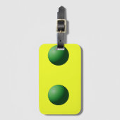 Twee groene bollen op geel bagagelabel (Voorkant (verticaal))
