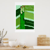 Twee groene dames poster (Keuken)