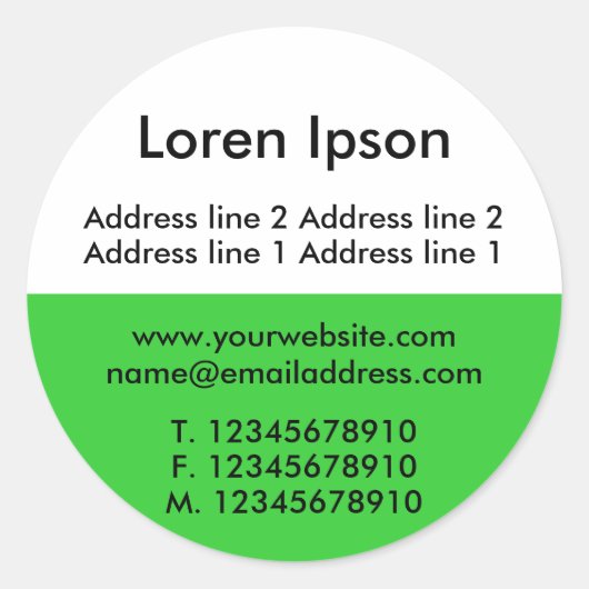 Twee groene en witte toon/profiel ronde sticker (Voorkant)