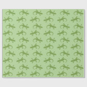 Twee groene Gecko Silhouettes Pattern Cadeaupapier (Vlak)