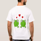 Twee groene kikkers met rood hart. t-shirt (Achterkant)