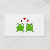 Twee groene kikkers met rood hart. visitekaartje (Achterkant)