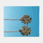 Twee groene kokosnoot bomen fleece deken (Voorkant (Horizontaal))
