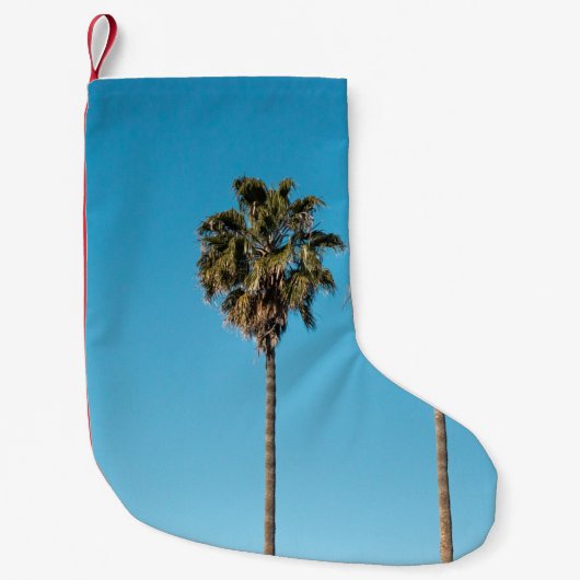 Twee groene kokosnoot bomen kleine kerstsok (Voorkant)