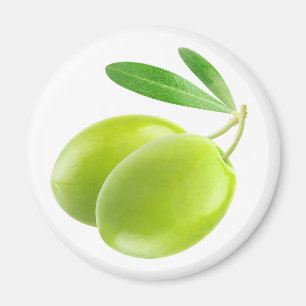 Twee groene olijven magneet