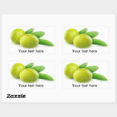 Twee groene olijven rechthoekige sticker (Vel)