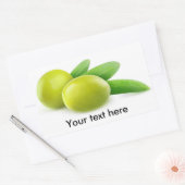 Twee groene olijven rechthoekige sticker (Envelop)