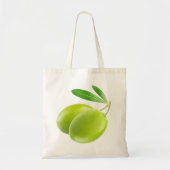 Twee groene olijven tote bag (Voorkant)