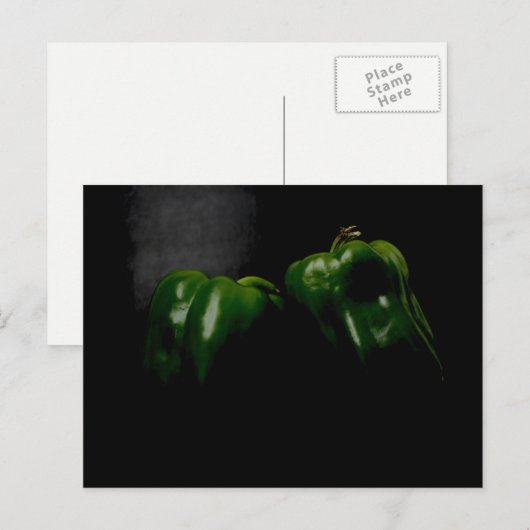 Twee groene paprika pccna briefkaart (Voorkant / Achterkant)