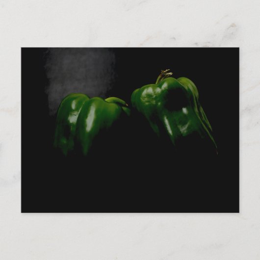 Twee groene paprika pccna briefkaart (Voorkant)