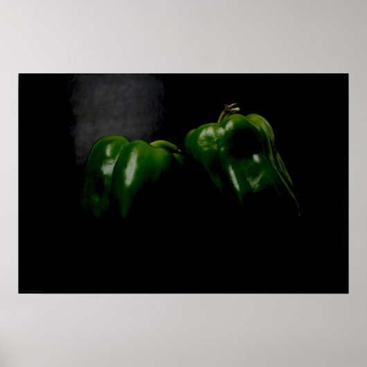 Twee groene paprika's wapcna poster (Voorkant)