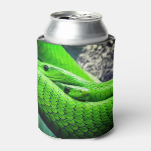 Twee groene slangen blikjeskoeler