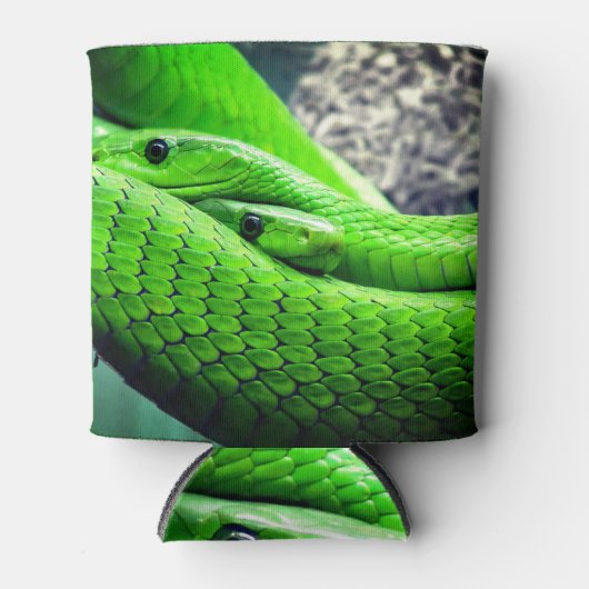 Twee groene slangen blikjeskoeler (Voorkant)