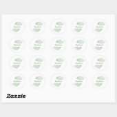 Twee groene varens groen bedank sticker (Vel)