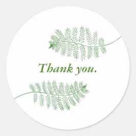 Twee groene varens groen Thank you Stickers