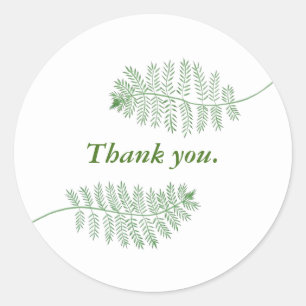 Twee groene varens groen Thank you Stickers