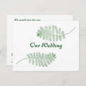 Twee groene varens onze trouw uitnodigingen ansich (Voorkant / Achterkant)