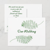 Twee groene varens onze trouwkaarten ansichtkaarte uitnodiging briefkaart (Voorkant / Achterkant)