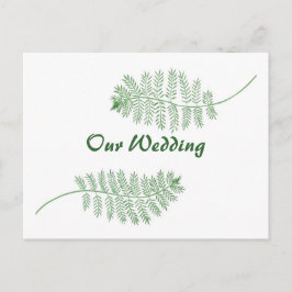 Twee Groene Varens Onze Trouwkaarten Postkaarten Uitnodiging Briefkaart