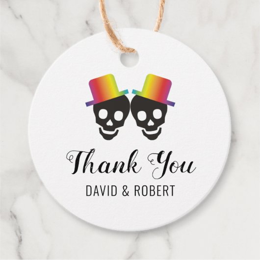 Twee groeten en confetti Dank je homohuwelijk Bedankjes Labels