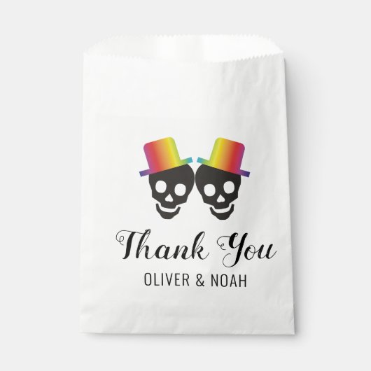 Twee groeten en confetti Dank je homohuwelijk Bedankzakje (Voorkant)