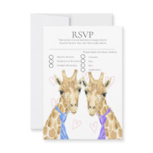 Twee Groom Giraffe Gay Bruiloft RSVP