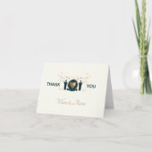 Twee Groom Male Cream Blue LGBTQ Weddenschap Bedankkaart (Voorkant)