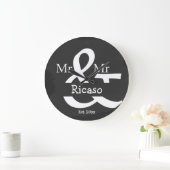 Twee Groom Mr. en Mr. Personalized Faux Chalkboard Grote Klok (Huis)