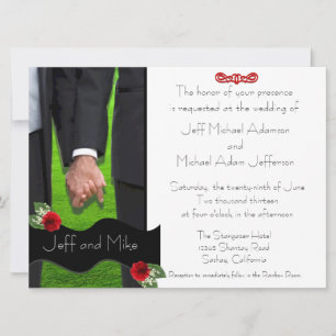 Twee Grooms Aangepaste Gay Wedding Invitaties III Kaart