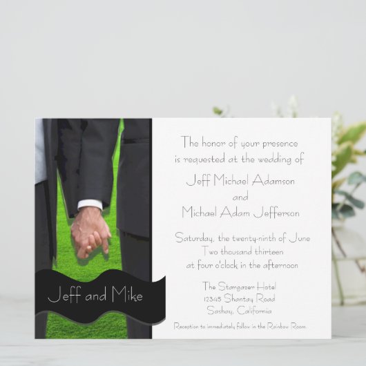 Twee Grooms - Aangepaste weddenschappen Kaart (Staand voorkant)