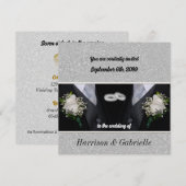 Twee Grooms Black Tux Gay Weddenschap Kaart (Voorkant / Achterkant)