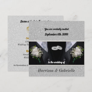 Twee Grooms Black Tux Gay Weddenschap Kaart