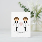 Twee Grooms-bruiloft-uitnodigingen Kaart (Staand voorkant)