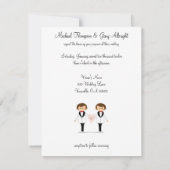 Twee Grooms-bruiloft-uitnodigingen Kaart (Achterkant)