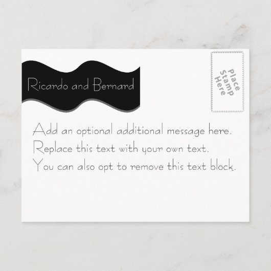 Twee Grooms Custom Save-the-Date Briefkaarten (Achterkant)