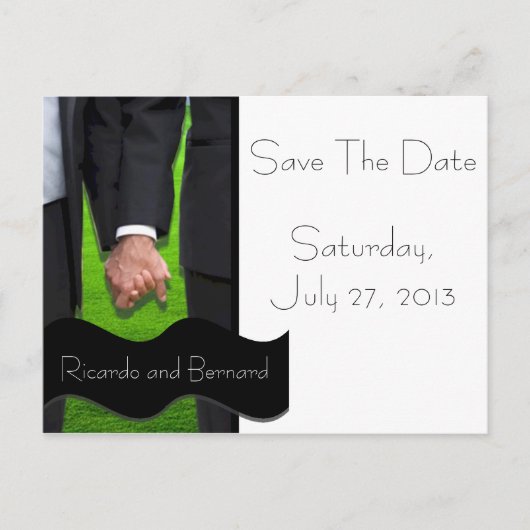 Twee Grooms Custom Save-the-Date Briefkaarten (Voorkant)