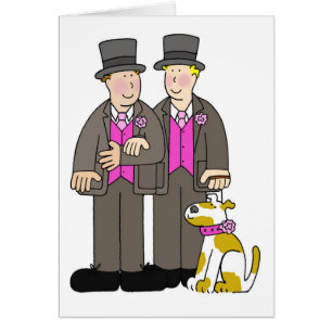 Twee Grooms en hun hond Cartoon