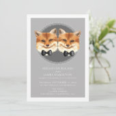 Twee Grooms Fox Thégay Wedding Aankondiging (Staand voorkant)