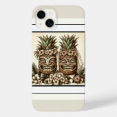 Twee Grooms Gay Ananas Tiki Hoofd Retro Bruiloft Case-Mate iPhone Case (Achterkant)