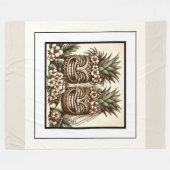 Twee Grooms Gay Ananas Tiki Hoofd Retro Bruiloft Fleece Deken (Voorkant (Horizontaal))
