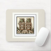 Twee Grooms Gay Ananas Tiki Hoofd Retro Bruiloft Muismat (Met muis)