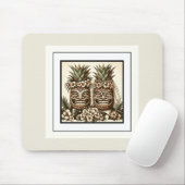 Twee Grooms Gay Ananas Tiki Hoofd Retro Bruiloft Muismat (Met muis)